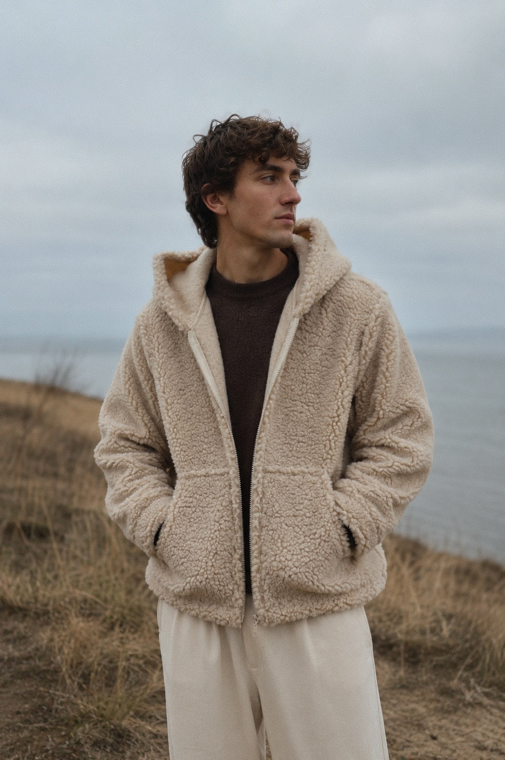 NORVEL – Herren Merino Wolljacke Beige