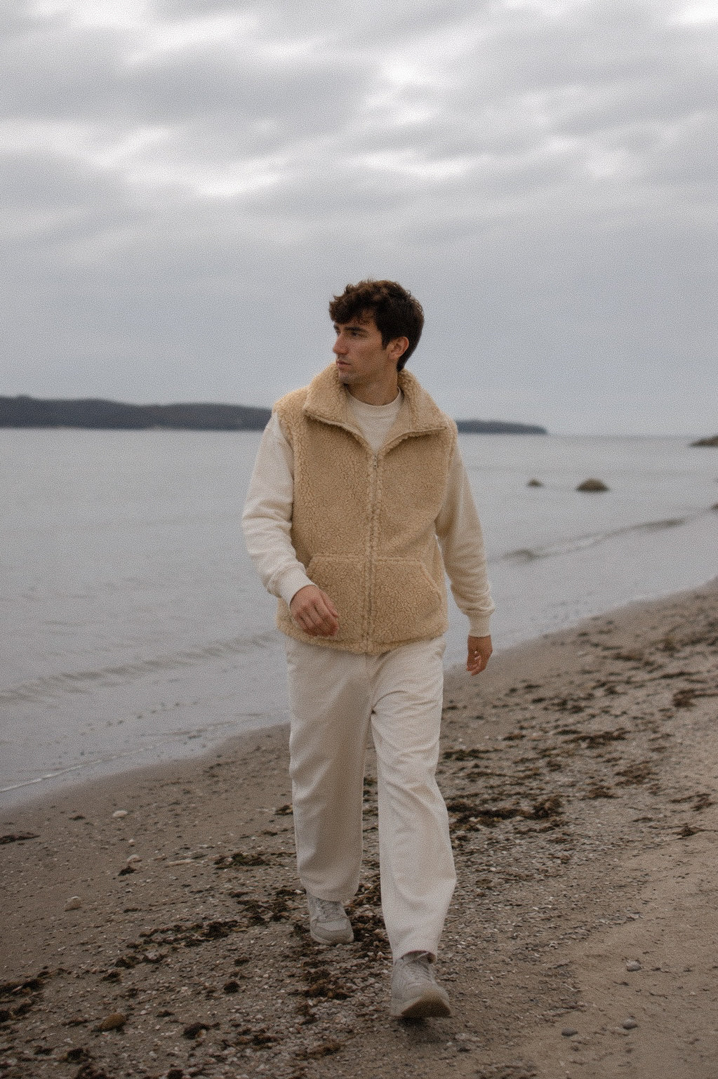 LINO – Herren Merino Wollweste Beige