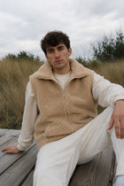 LINO – Herren Merino Wollweste Beige