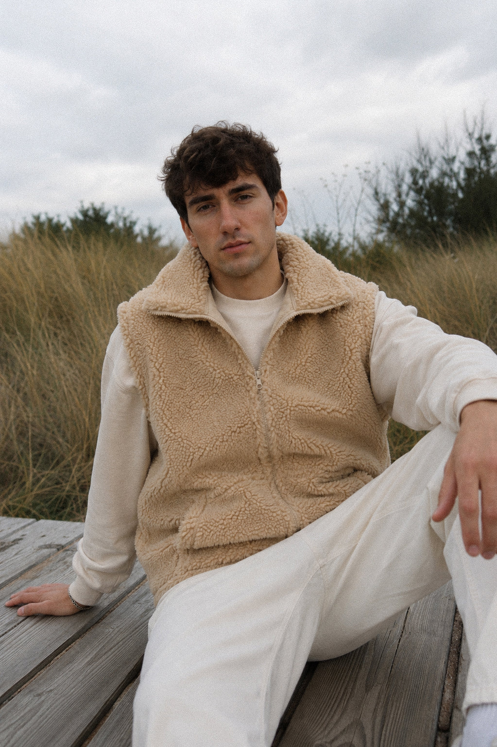 LINO – Herren Merino Wollweste Beige