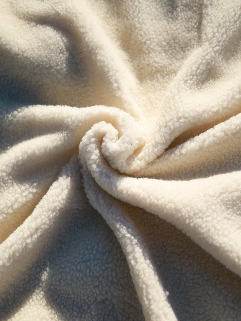 100% Merino Wollstoff Weiß