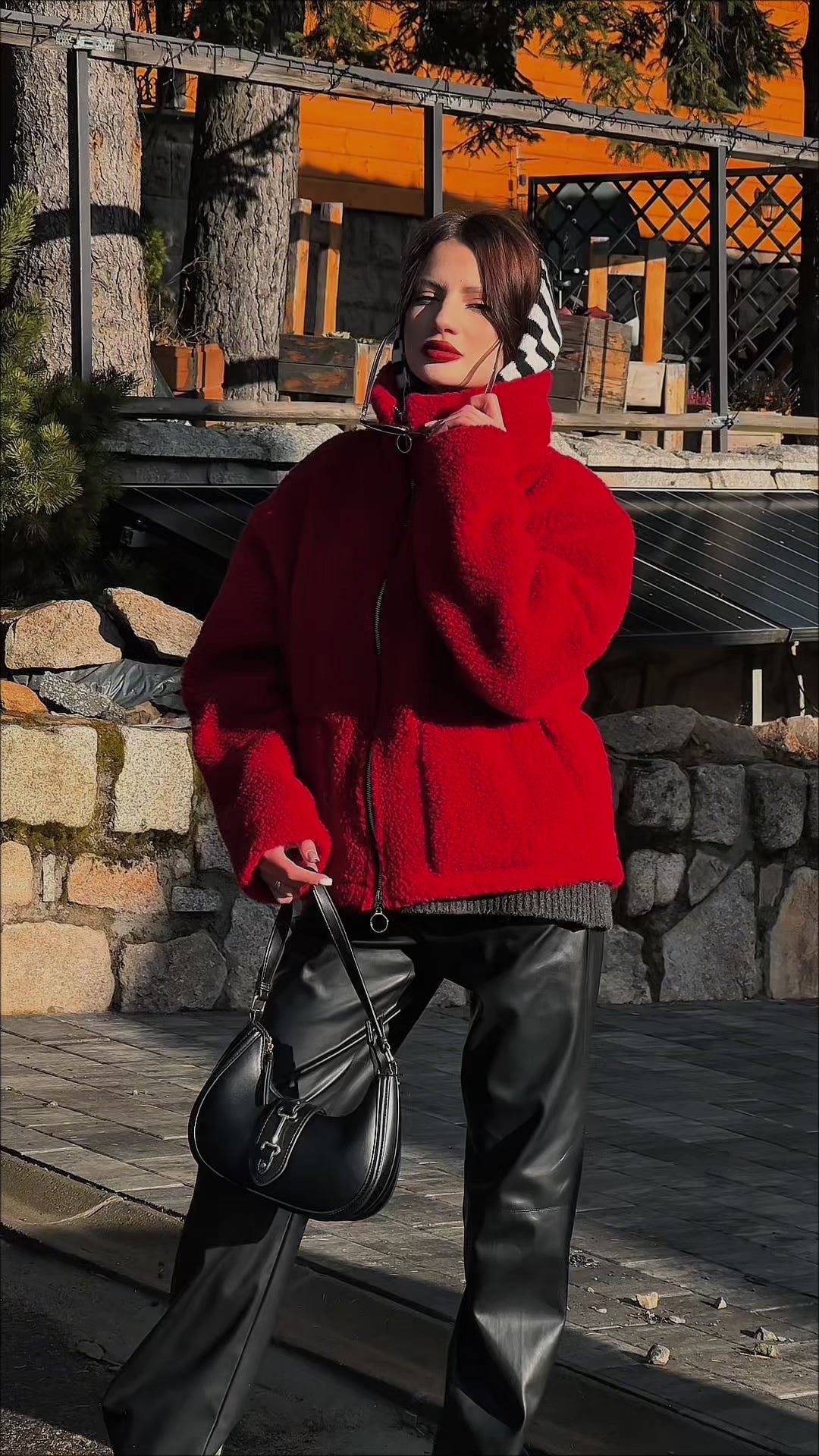 LUMI Jacket Red — Wool Teddy Jacket | Kurtka z Wełny Teddy